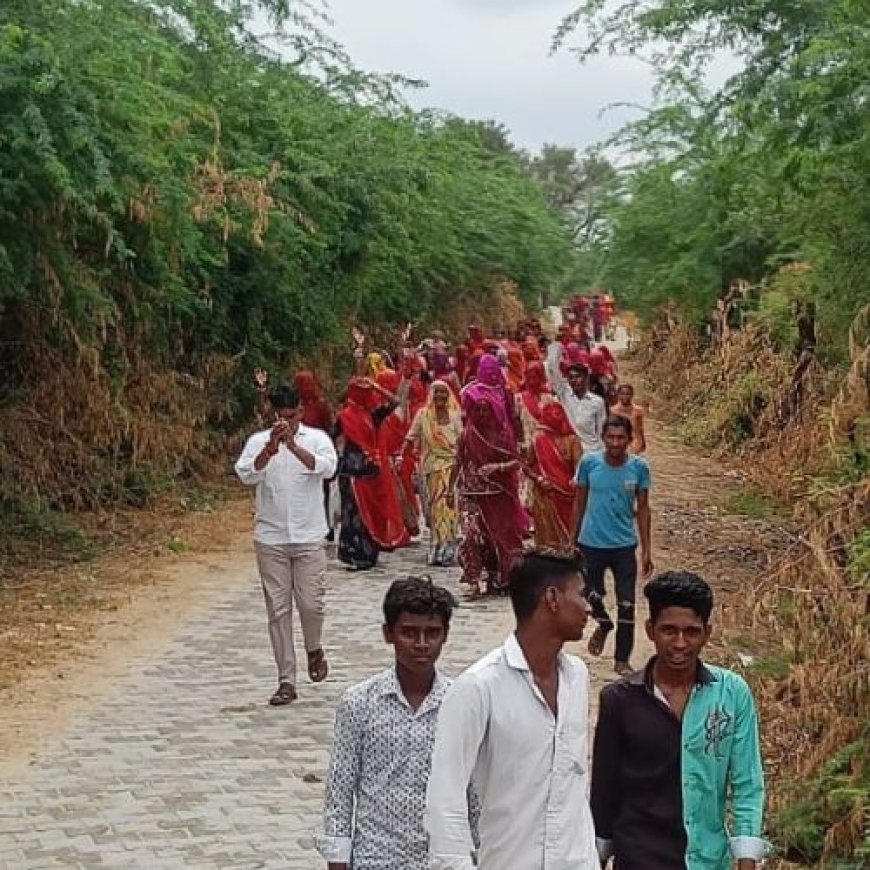 सामाजिक समरसता व सामूहिकता से भरा ग्राम संसद नांदिया द्वारा ऐतिहासिक संघ यात्रा का शुभारंभ